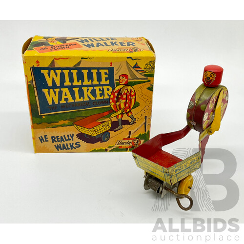 Vintage Willie Walker Toy the Mechanical Clown, Lincoln Toys