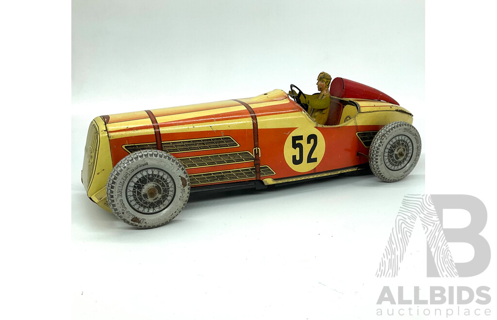 Vintage Pressed Metal Toy Racing Car