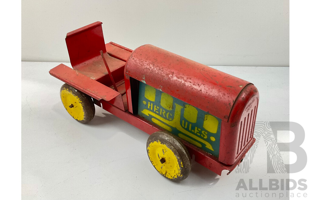 Vintage Pressed Steel Hercules Toy Tractor, Made in Australia