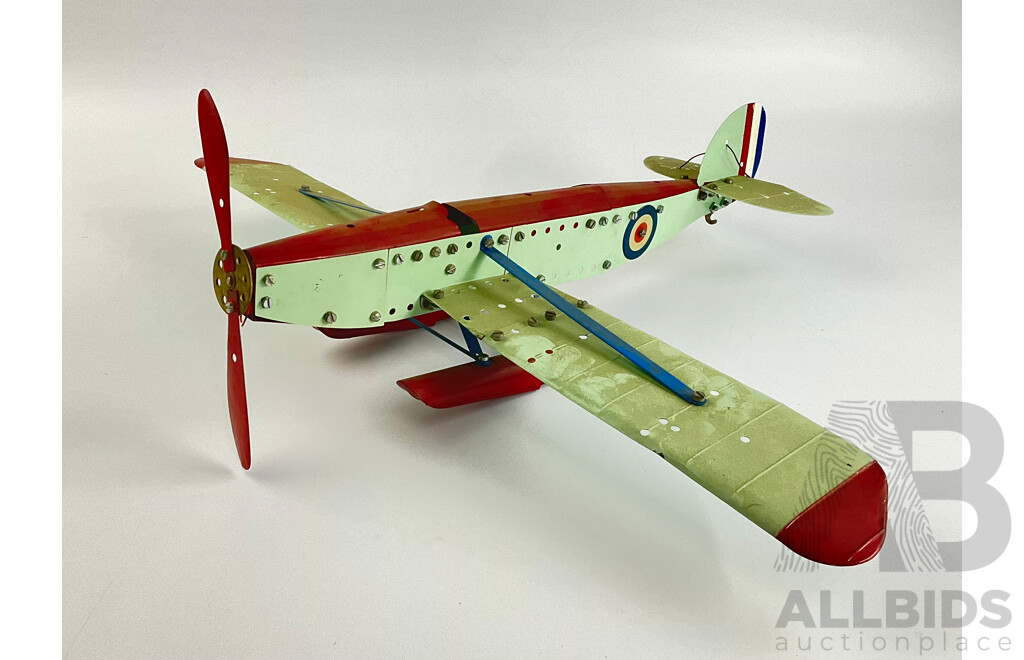 Vintage Bespoke Model Seaplane with Rotating Propeller