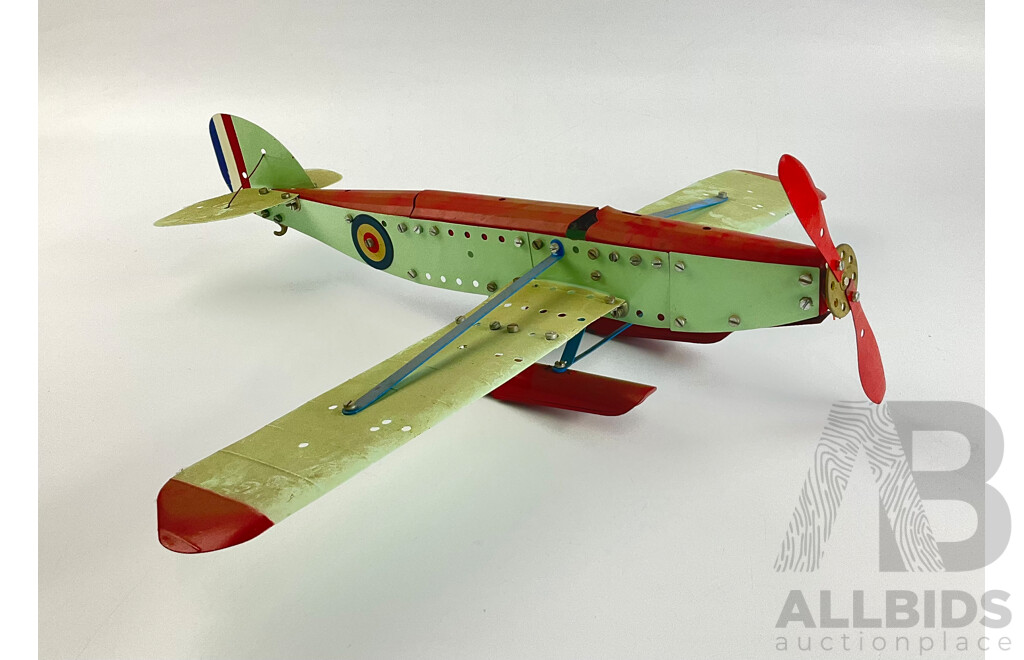 Vintage Bespoke Model Seaplane with Rotating Propeller