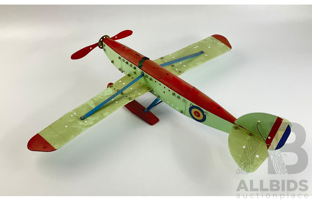 Vintage Bespoke Model Seaplane with Rotating Propeller