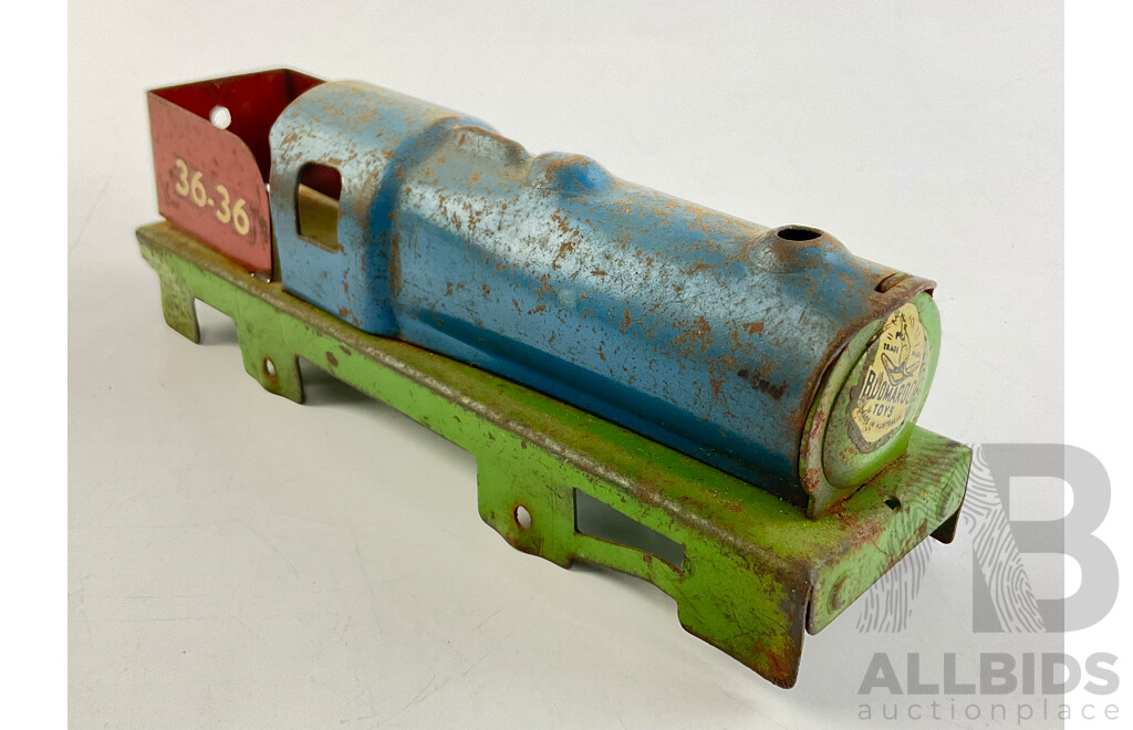 Vintage Boomaroo Pressed Steel Toy Steam Locomotive 36-36