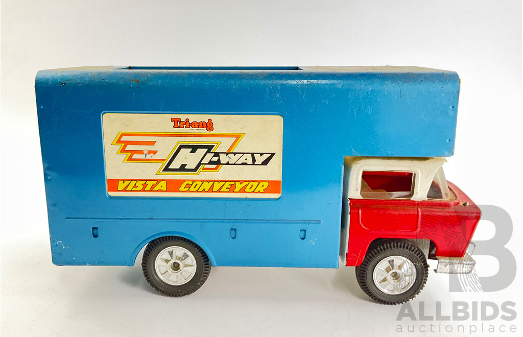 Vintage Tri-Ang Pressed Steel Toy Hi-Way Vista Conveyor Freight Truck