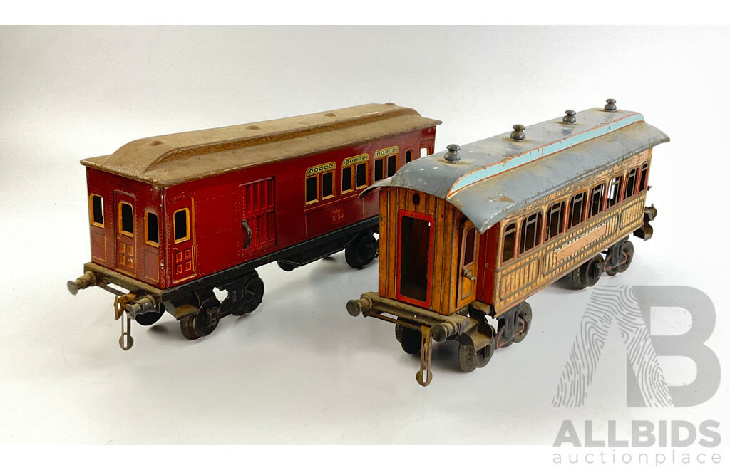 Vintage Gauge One Bing Passenger Carriages Made in Germany
