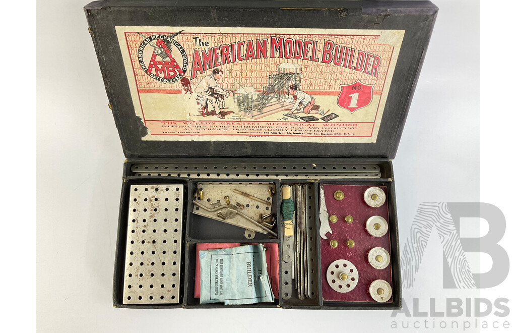 Vintage American Mechanical Toy Co, American Model Builder Number One with Original Manuals