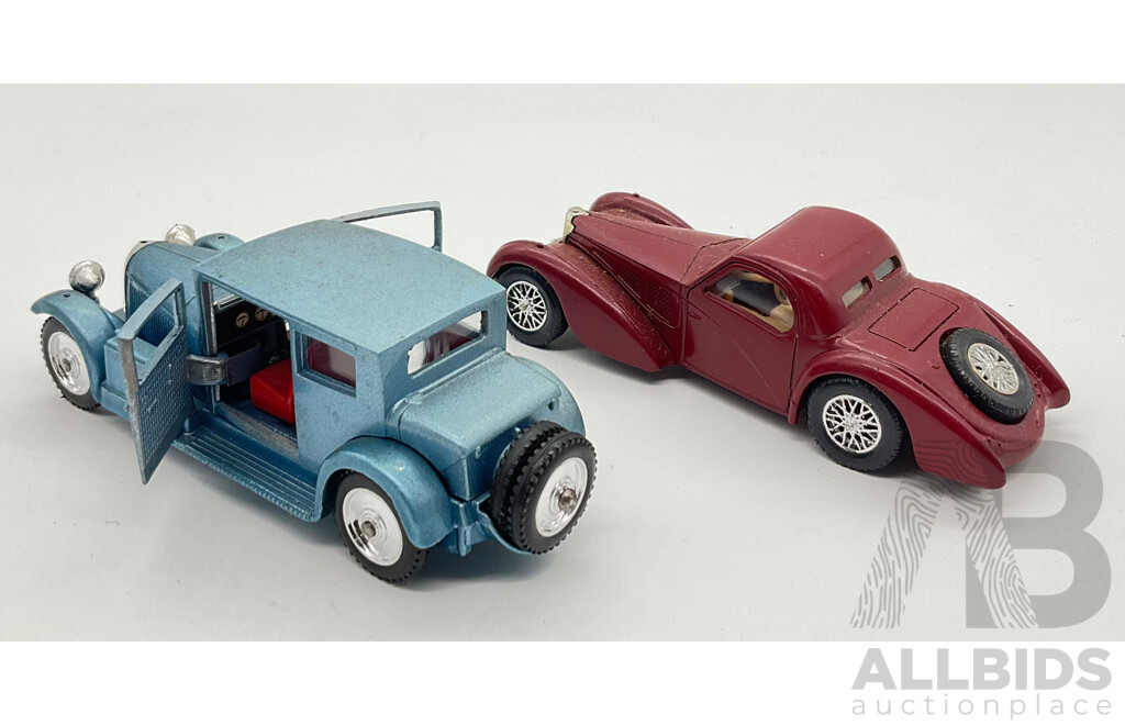 Vintage Solido 1:43 Scale 1939 Bugatti Atlante and 1934 Voisin Carene, Made in France