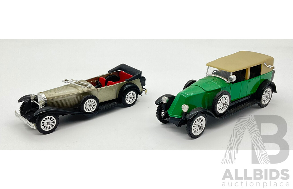 Vintage Solido 1:43 Scale 1928 Mercedes SS and 1926 Renault 40c, Made in France
