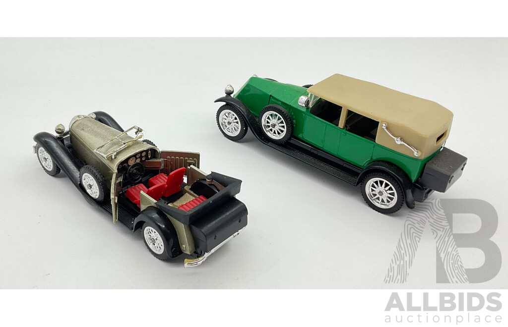 Vintage Solido 1:43 Scale 1928 Mercedes SS and 1926 Renault 40c, Made in France