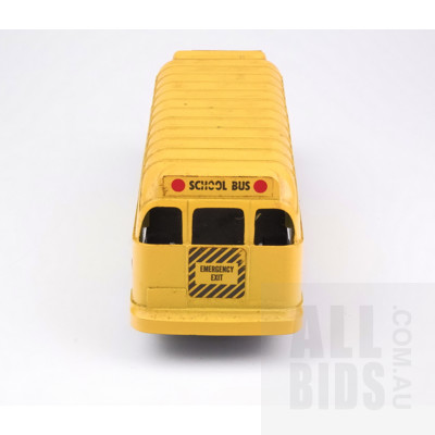 Vintage Hubley USA Tin Toy School Bus