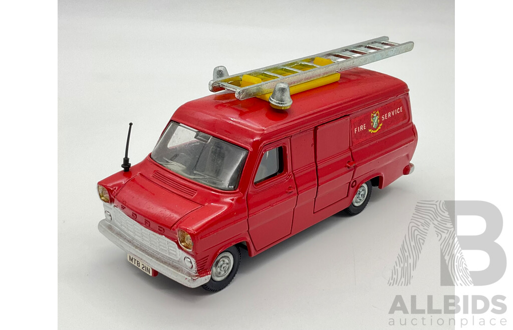 Vintage Dinky Toys Diecast Ford Transit Fire Service Van, Made in England