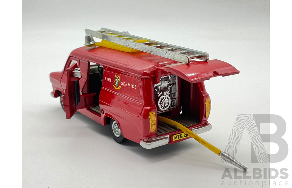 Vintage Dinky Toys Diecast Ford Transit Fire Service Van, Made in England