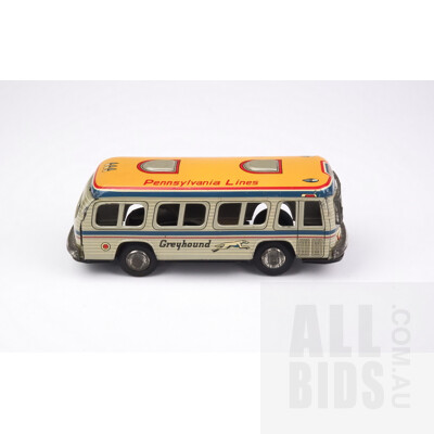 Vintage Greyhound Express Pennsylvania Lines Tin Toy Bus