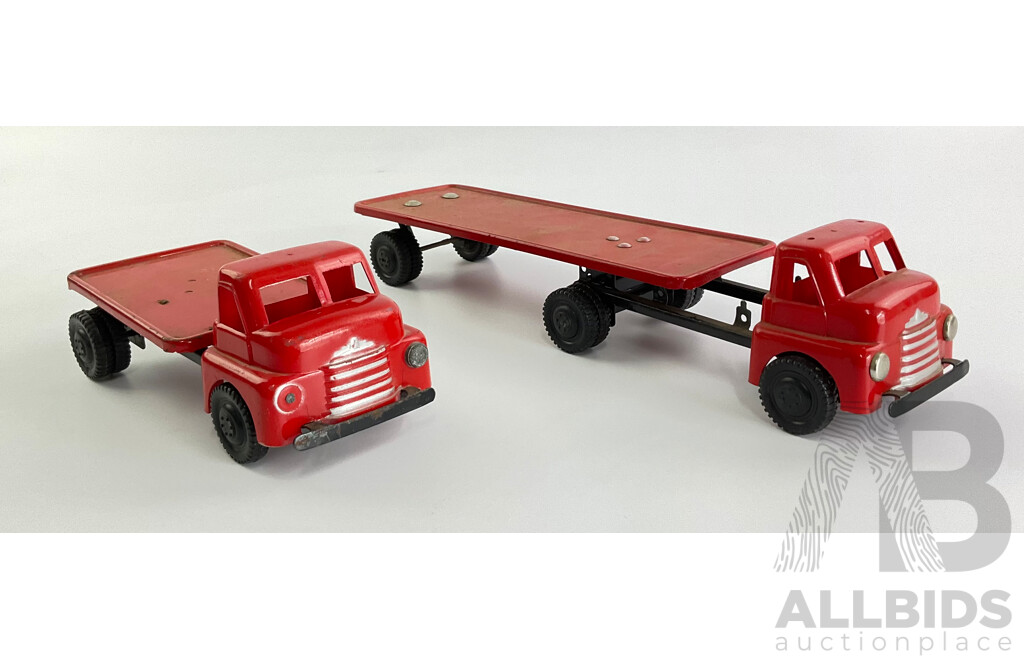 Two Vintage Toy Trucks, Rigid and Trailer