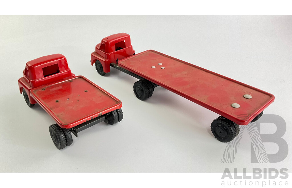 Two Vintage Toy Trucks, Rigid and Trailer