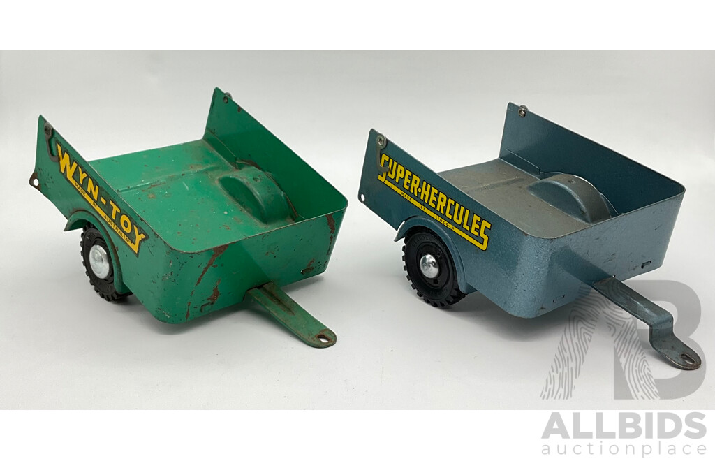 Two Vintage Pressed Steel Tailers, Wyn Toys and Lincoln Super Hercules