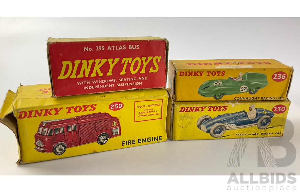 Eight Vintage Dinky Toys Boxes Including Model Numbers 295, 259, 230, 257, 236, 242, 25D, 240