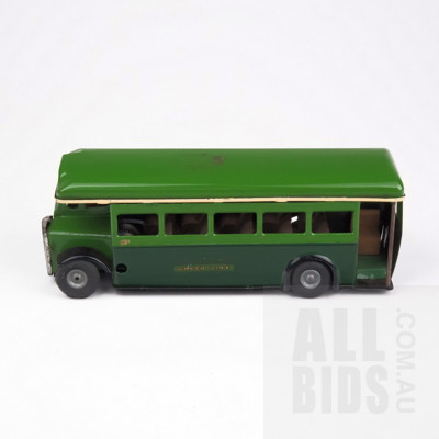 Vintage Tri-Anc Minic Toys Tin Toy Greenline Bus