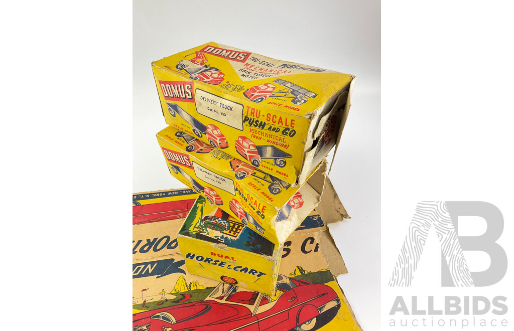 Four Vintage Toy Boxes, Marx Toys and Domus