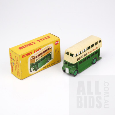 Vintage Dinky Toys England Diecast Double Deck Autobus in Original Box (No 290)