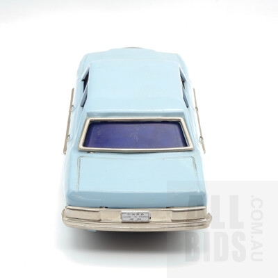 Vintage Metal Friction Powered Sedan - Blue