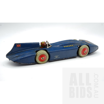 Vintage Tin Plate Kosuge Toy Co Toy Race Car - Japanese bluebird