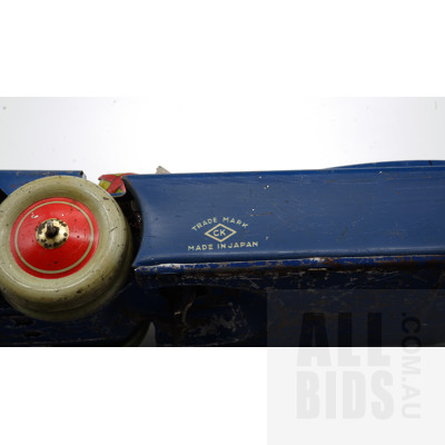 Vintage Tin Plate Kosuge Toy Co Toy Race Car - Japanese bluebird