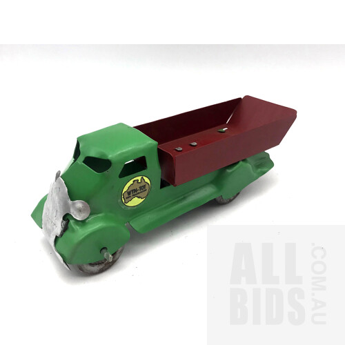 Vintage Tin Small Dump Truck - Wyn Toy Australia - Green