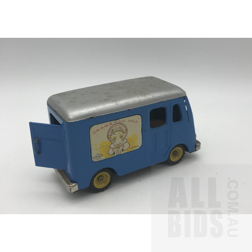 Vintage Tin Friction Powered Small Milk Truck - Made In Japan