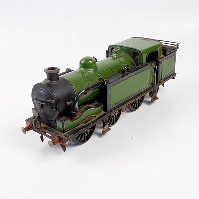 Vintage Iron and Tin Motorised G Scale Model Locomotive, Probably Made by Bing in Germany for Bassett-Lowke of England