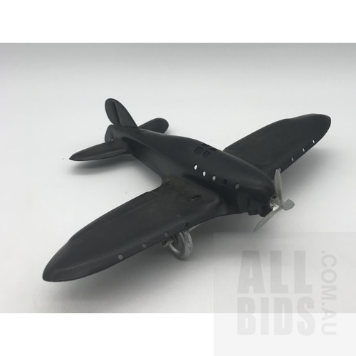 Vintage Tin Cast Airplane - Black