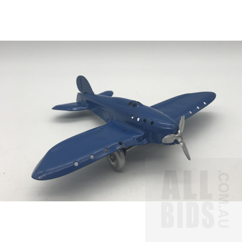 Vintage Tin Cast Airplane - Dark Blue
