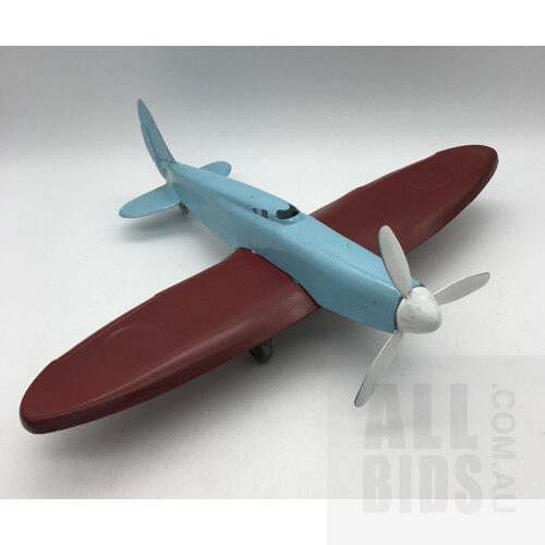 Vintage Tin Cast Airplane -Blue/Red