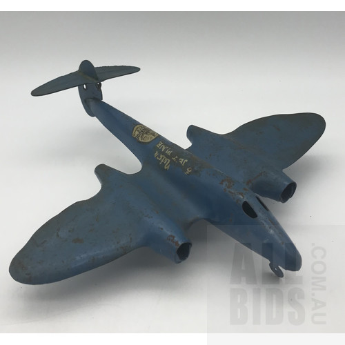 Vintage Tin Boomaroo Airplane - Made In Australia - Blue