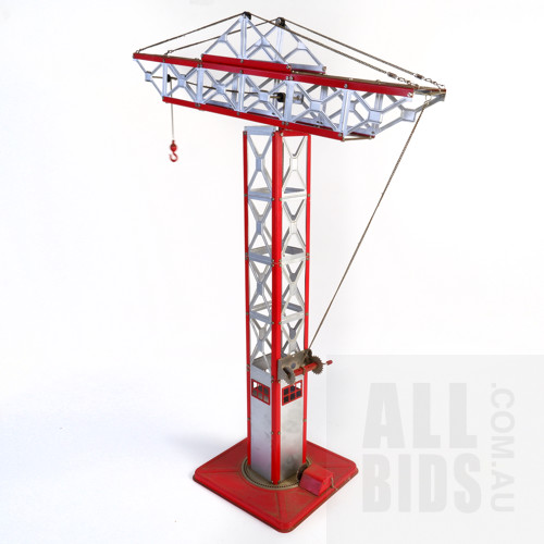 Vintage Tin Mechanical Crane - Geobra