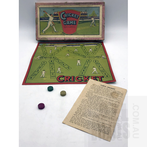 Vintage 'Cricket' game board Probably By National Game Company - Made in Australia