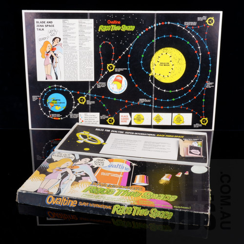 Vintage 'Super International Race Thru Space' Ovaltine Board Game