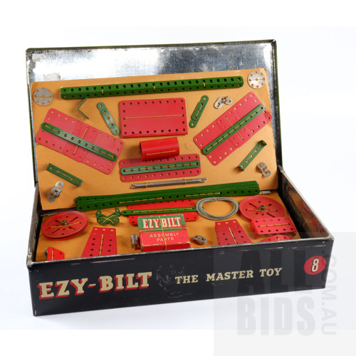 Vintage Ezy-Bilt Australian no 8 master toy set in Tin Box