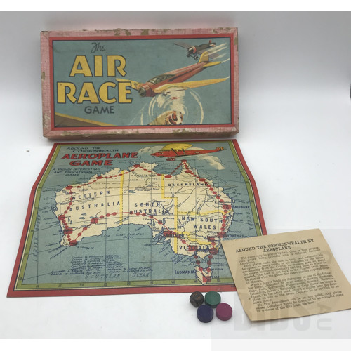 Vintage National Games Australia Air Race Aeroplane Board Game