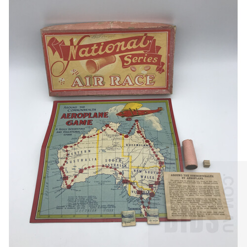 Vintage National Games Australia Air Race Aeroplane Board Game