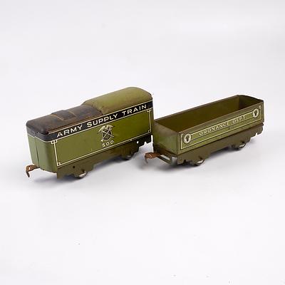 Two Vintage O Scale Military Supply Cars Model Carriages
