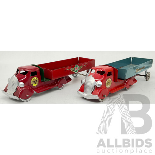 Vintage Wyn-Toys Steel Trucks, Castrol Motor Oil and Speedit Thru Stephens