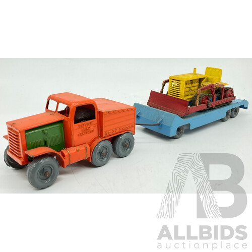 Vintage Lesney-Moko Toy, British Road Services Number 37, Truck, Trailer and Bull Dozer