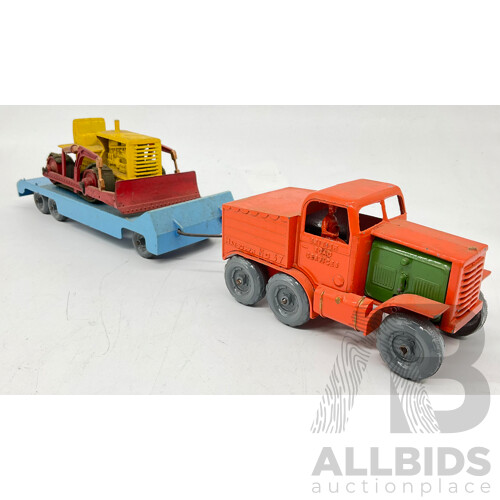 Vintage Lesney-Moko Toy, British Road Services Number 37, Truck, Trailer and Bull Dozer