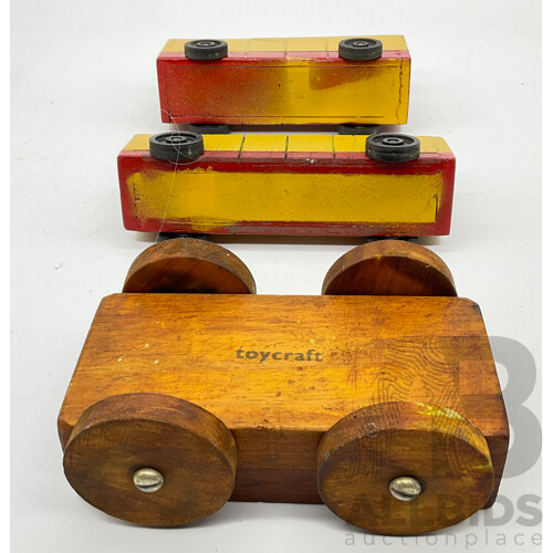 Vintage Wooden Toy Wagons Including Toycraft