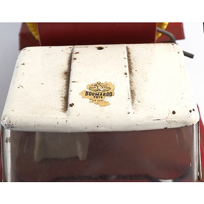 Vintage Boomaroo Australia Tin Concrete Mixer 7707 - Red, Yellow and White