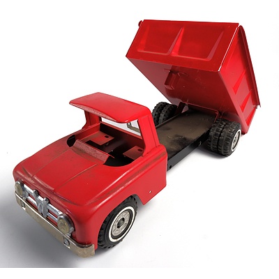 Vintage Tin Tipper Truck - Red - Probably Wyn Toy Australia