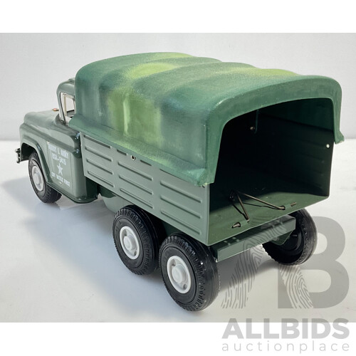 Vintage Buddy L U.S.A-5415 201 Battle Force Personal Carrier With Spring Suspension and Buddy L Artillery Cannons