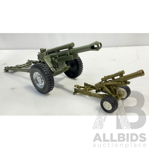 Vintage Buddy L U.S.A-5415 201 Battle Force Personal Carrier With Spring Suspension and Buddy L Artillery Cannons