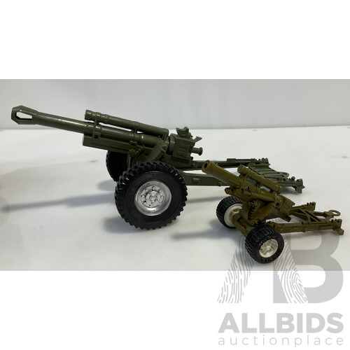 Vintage Buddy L U.S.A-5415 201 Battle Force Personal Carrier With Spring Suspension and Buddy L Artillery Cannons